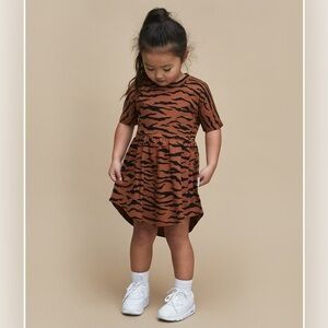 Huxbaby Organic Girls’ Tiger Swirl Dress and Tiger Sweat Jacket—5T